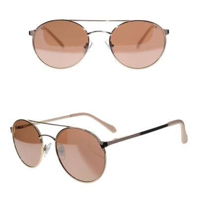 Double Bridge Fashion Metal Sunglasses for Women