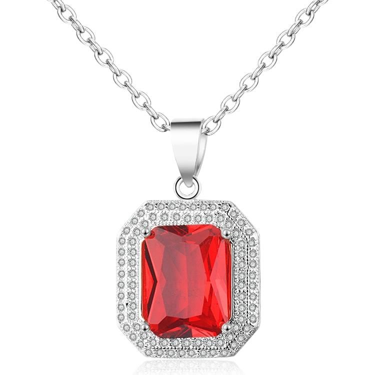 Costume Fashion 18K Gold Plated Imitation Charm Necklace Silver Jewelry with Pendant for Women