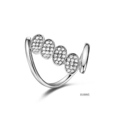 Oval Silver with Fancy CZ Ring