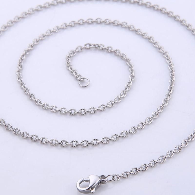 Fashion Jewelry Simple Shiny Embossing Cable Chain Necklace