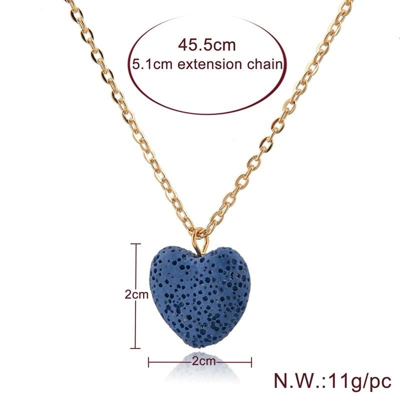 Fashion Stone Blue Heart Shaped Necklace