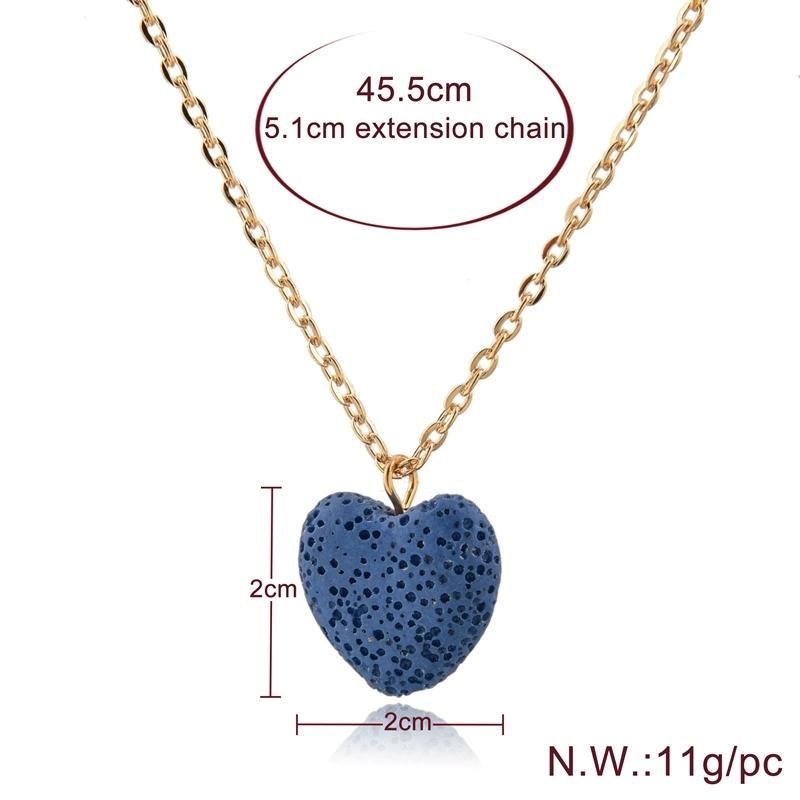 Fashion Stone Blue Heart Shaped Necklace