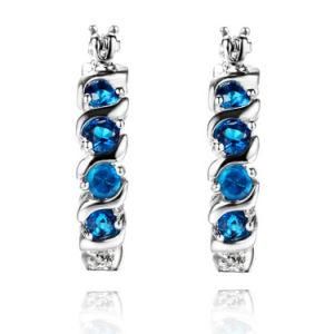 New 925 Sterling Silver Tanzanite Stone Clip on Earring Jewelry