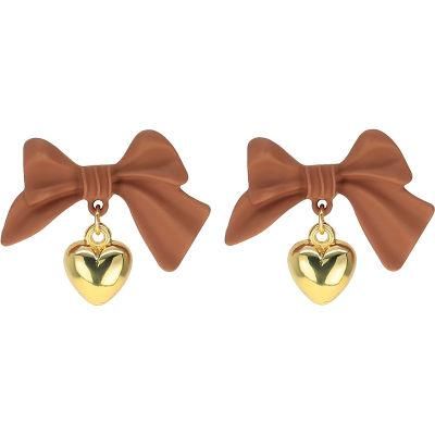 Fashion Jewelry Love and Black Bow Earrings