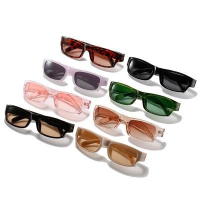 Sunglasses New Square Retro Small Frame Sunglasses Female Personality Rice Nail Olive Green Sunglasses