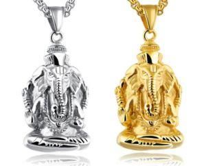 Ganesh Indian Elephant Head Ganesha Pendant Chain Necklaces for Men Gold Silver Color Stainless Steel Jewelry Gifts