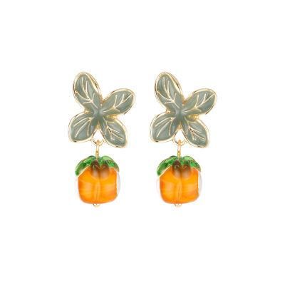 Fashion Jewelry Persimmon Earrings Silver Pin Earrings Ear Clips