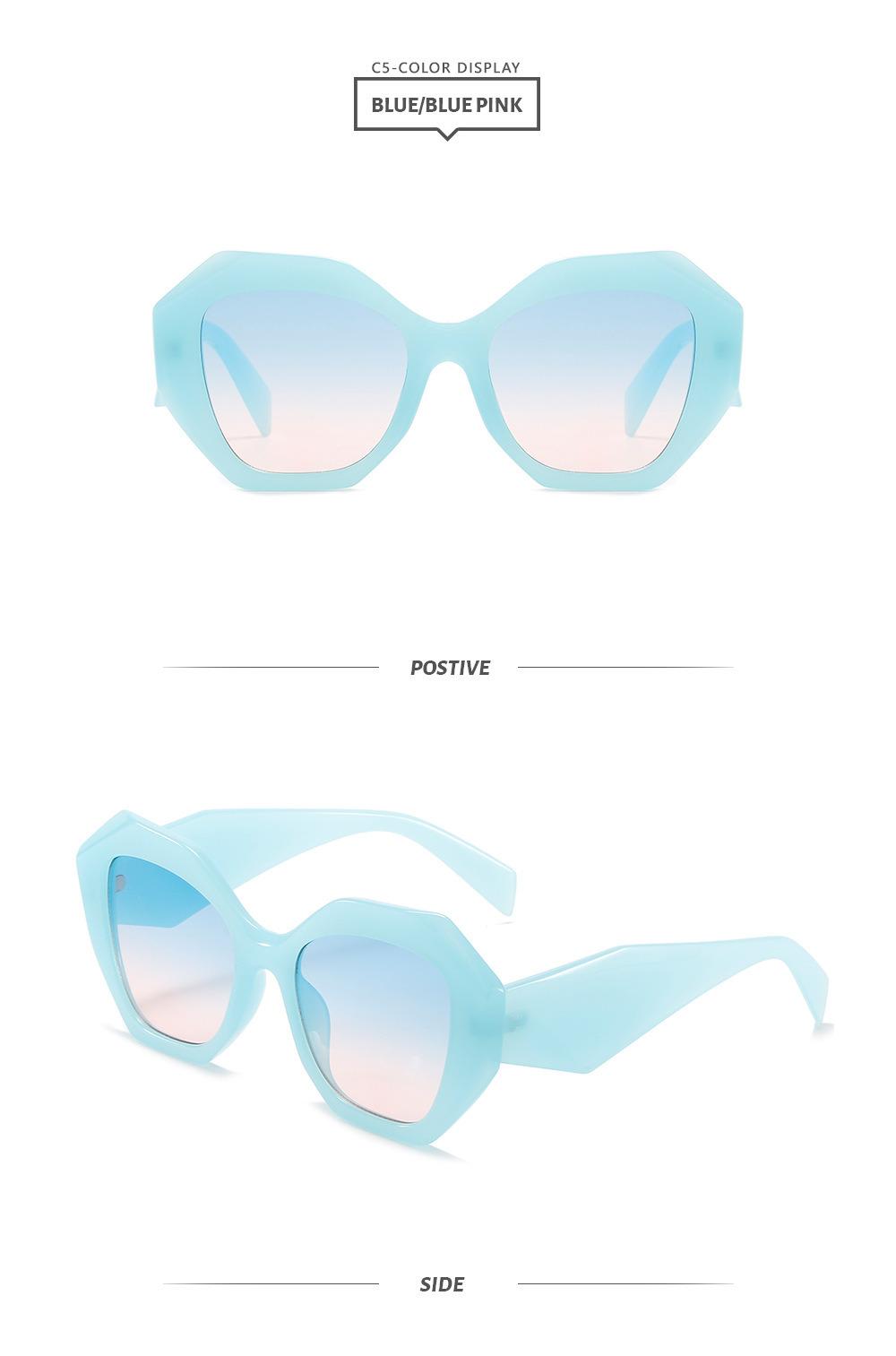 2022 Women Hot Selling Square Polygon Frame Sun Glasses Colorful Newest Style Wholesale Fashion Trendy Sunglasses