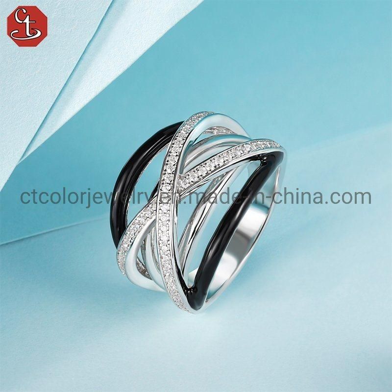 New fashion jewelry shining Ring synthetic grenn crystal Enamel Ring for gift