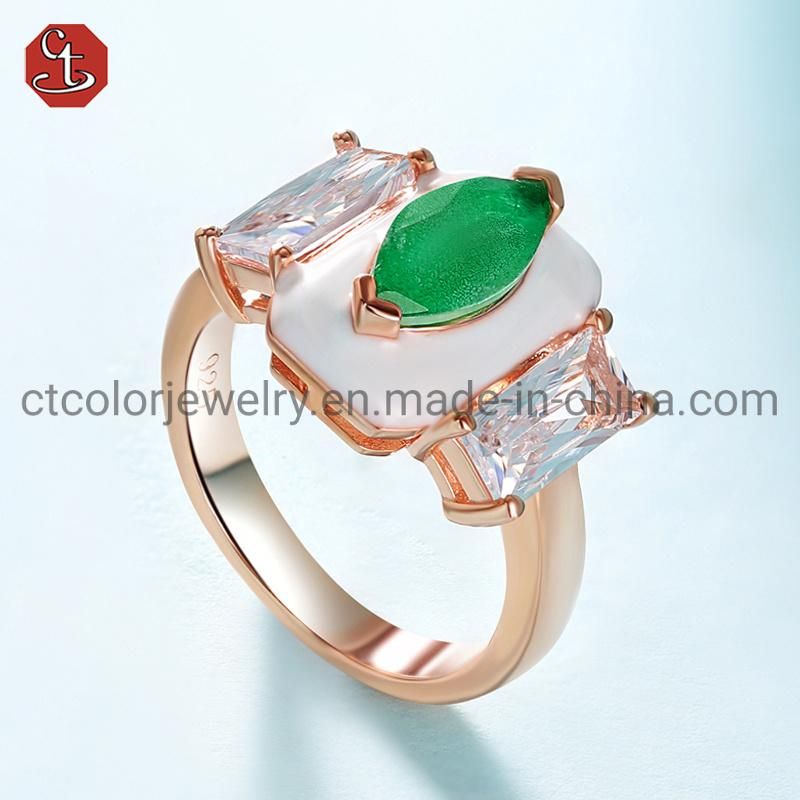 Fashion OEM Jewelry Natural Stone Custom Enamel Ring