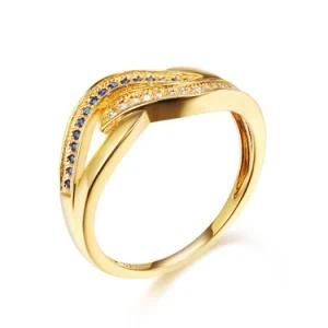 Fashion Costume Jewelry 18k Gold Plated 925 Silver Zirconia Ring
