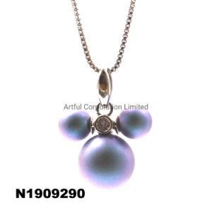 Fashion Jewelry Silver Necklace with Blue Pearl Factory Necklace