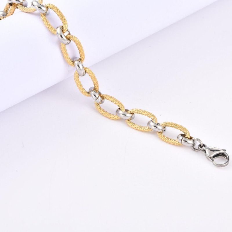 Fashion Jewelry Elegant Silver Gold Two-Tone Polished Jewelry Necklaces for Gift Party Stainless Steel Jewel Design
