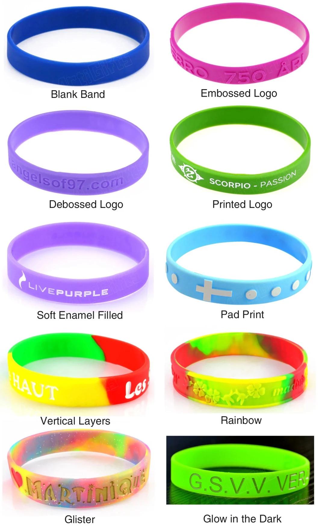 Custom Sports PVC Silicon Rubber Bracelet Bracelet for Promotional Gift