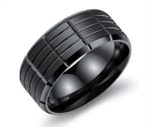 Fashion Black Stainless Steel Single Men Finger Ring