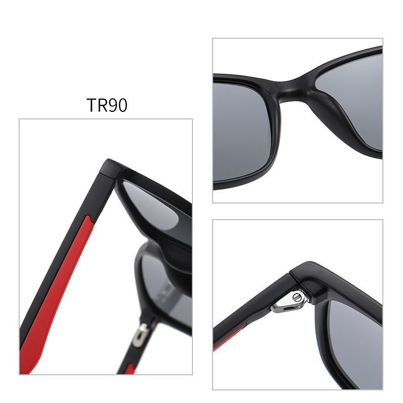 New High Quality Custom Logo Tr90 Square Frame Polarized Lens Men Sunglasses 3349