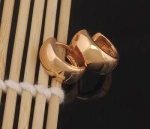 Gold Color (15X6 mm) Smooth Hoop Earings for Women