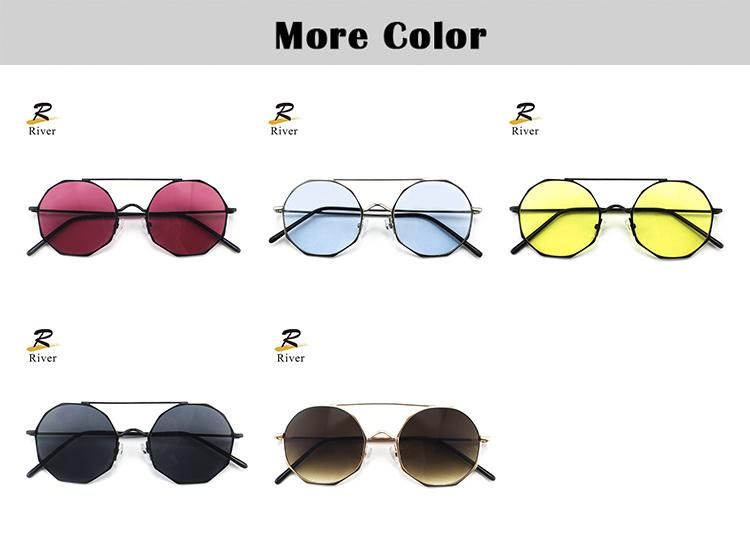 Polygonal Vintage Metal Frame Women Wholesale Sunglasses