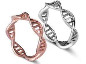 316L Stainless Steel DNA Ring Science Molecule Rings Neurotransmitter Dopamine Infinity Pattern Jewelry