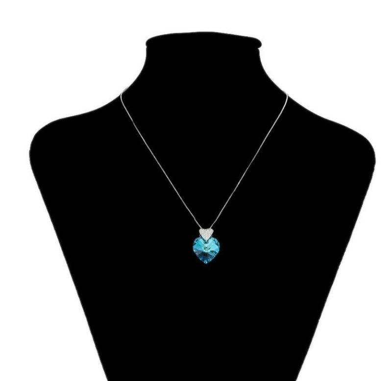 Jewelry Customized Dream Blue Romantic Heart-Shaped Unique Design Women′ S Necklace