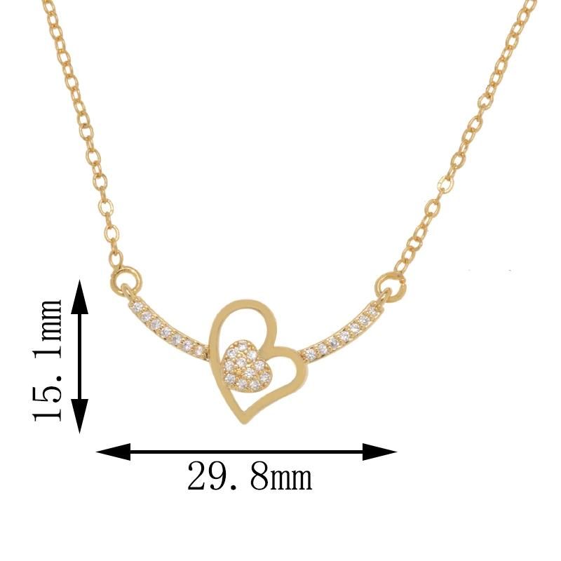 Popular Heart Shaped Zircon Women Fashion Jewelry Necklaces