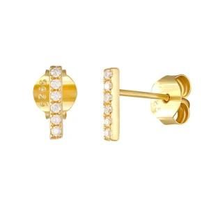 2021 Wholesale High Quality Classic Simple Style Gold Plated Diamond Earring Studs for Women