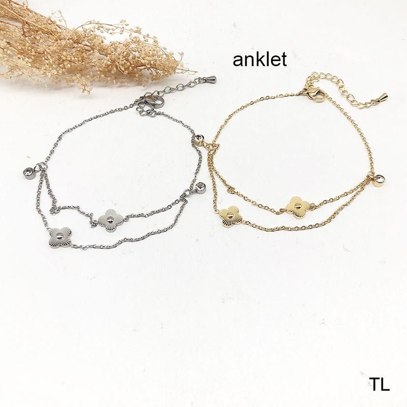 Manufacturer Customized Jewelry 2022 New 18K Gold Plated Women′s Stainless Steel Fashion Anklet Wholesale