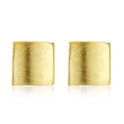 Silver Cubic Zirconia Hiphop Ear Studs Square Design