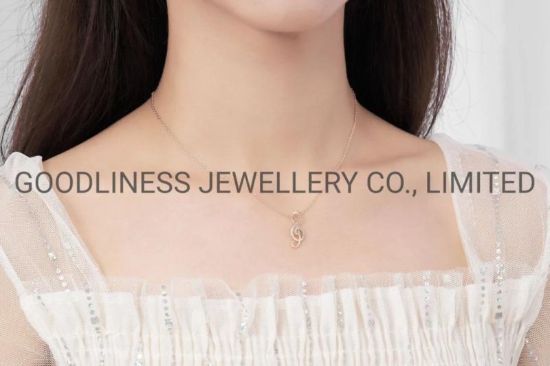 Infinity Rose Gold Plated Diamond Eternity Pendant Necklace for Women