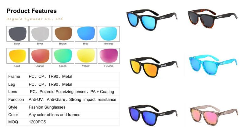 Fashion Plastic Frame Sunglasses with Multi Colors