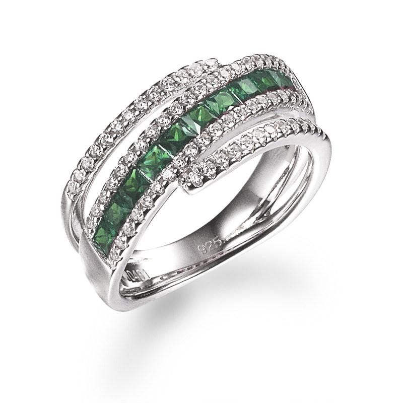 Hot Sale 925 Sterling Silver Rainbow CZ Ring