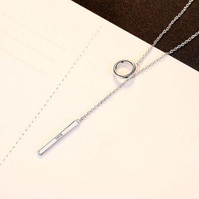 OEM Custom Fashion 925 Silver Jewelry Strip Necklace