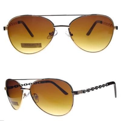 Pilot Style Metal Sunglasses with Special Temple