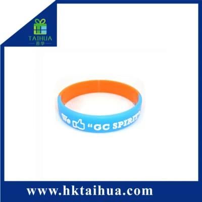 Bulk Cheap Personalized Embossed Silicone Bracelet with Printed