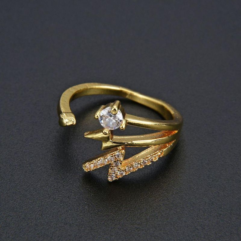 Fashion Flashing Lighting Ring Can Adjustment Filling Zircon Ring