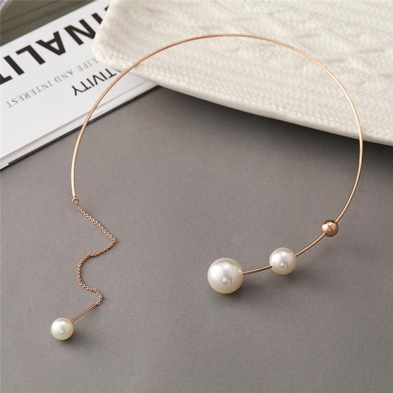 Women Imitation Fashion Jewelry Pearl Choker Necklace Fashion Accessories