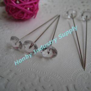 60mm Wedding Floral Crystal Diamond Head Hat Pin