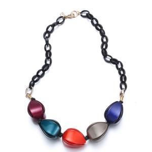 Colorful Resin Necklaces Women Statement Resin Choker Necklace Simple Casual Jewelry Acrylic Choker Necklace
