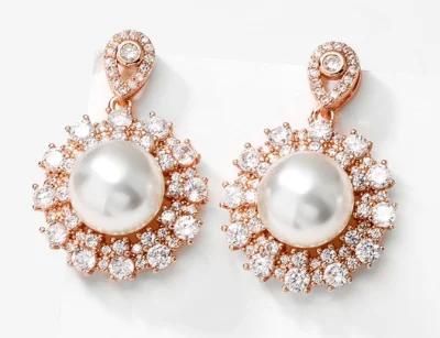 CZ Pear Earring, Wedding Earring, Bridal Earring, Wedding Jewelry, Bridal Jewelry, Bridesmaid Jewelry Rose Gold Earring