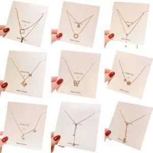 Stainless Steel Butterfly Necklace Jewelry 18K Gold Female Fashion Pendant Simple Clavicle Chain Necklace