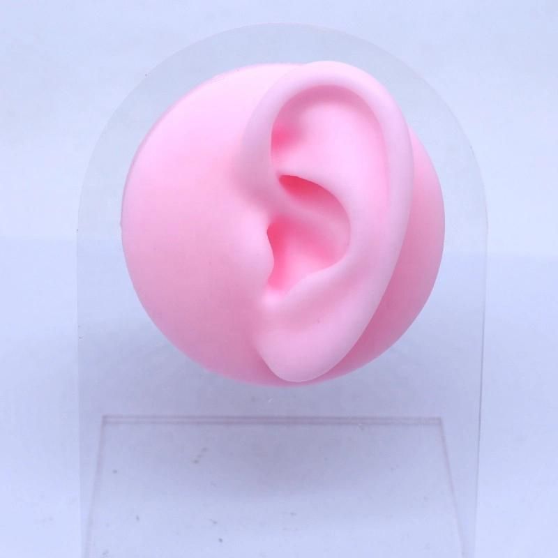 Pink Color Display Model with Stand Soft Silicone Faux Real Artificial Piercing Model Wholesale Body Jewelry