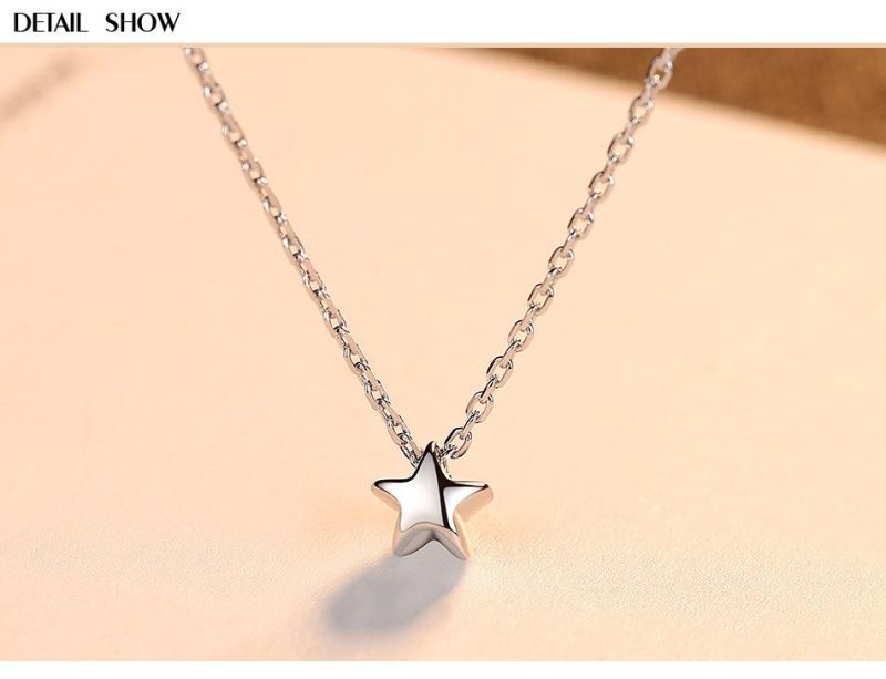 925 Sterling Silver Chain Star Necklace for Office Lady