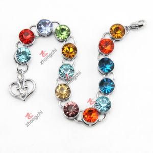 Fashion Custom Alloy Metal Bracelet with Color Crystal Stone (AMB50805)