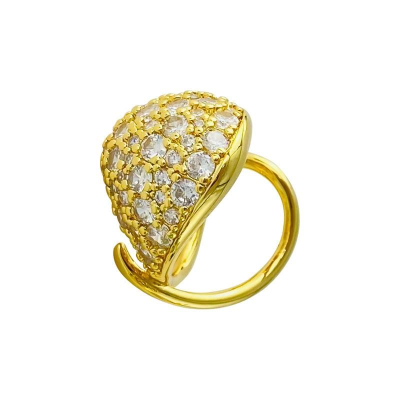 Emarald Open Adjustment Pave Zircon Ring