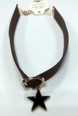 Fashion Jewelry Necklace Choker with Star Charm with Black Enamel