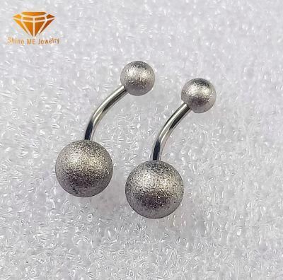 Fashion Jewelry New Products in Europe and America Stainless Steel Frosted Belly Button Ring Creative New Piercing Jewelry Ssp0811