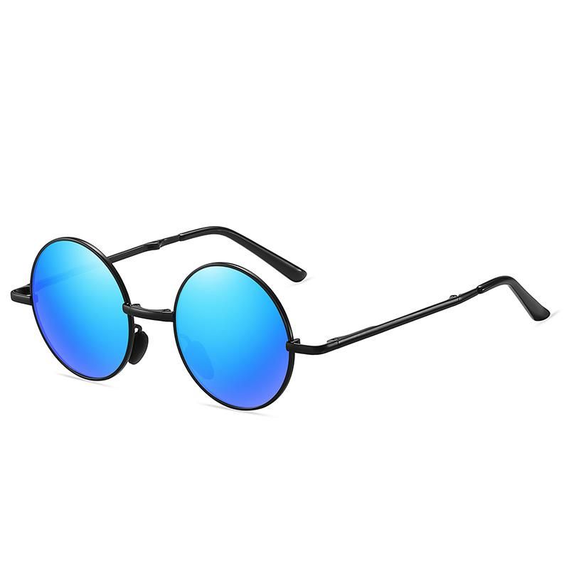 Delicate Foldable Multi Colors Ultra-Light Metal Round Keyhole Sunglasses