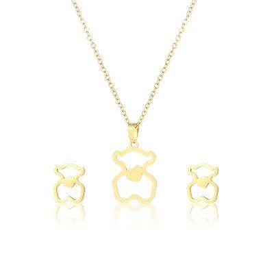 Manufacturer Custom Fashion Jewelry Tarnish Free 14K 18K Gold Plated Stainless Steel Jewelry Sets PVD Coated jewellery Set