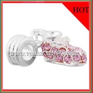 Women Pink Crystal Stone Shoe Charm