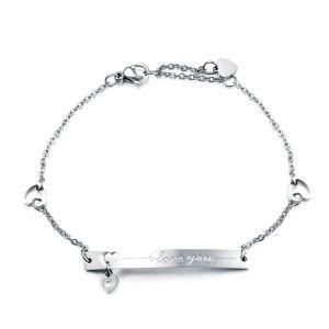 Fashion Custom Heart Holloew Diamond Adjustable Jewelry &#160; Stainless Steel Women Bracelet